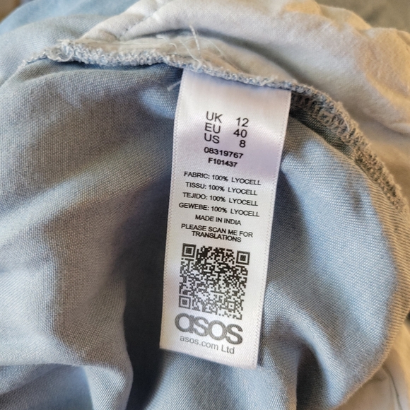 ASOS Jumpsuit, Size 8, Soft Denim Wrap Front Jumpsuit Lightwash Blue ASOS Design - Picture 5 of 5